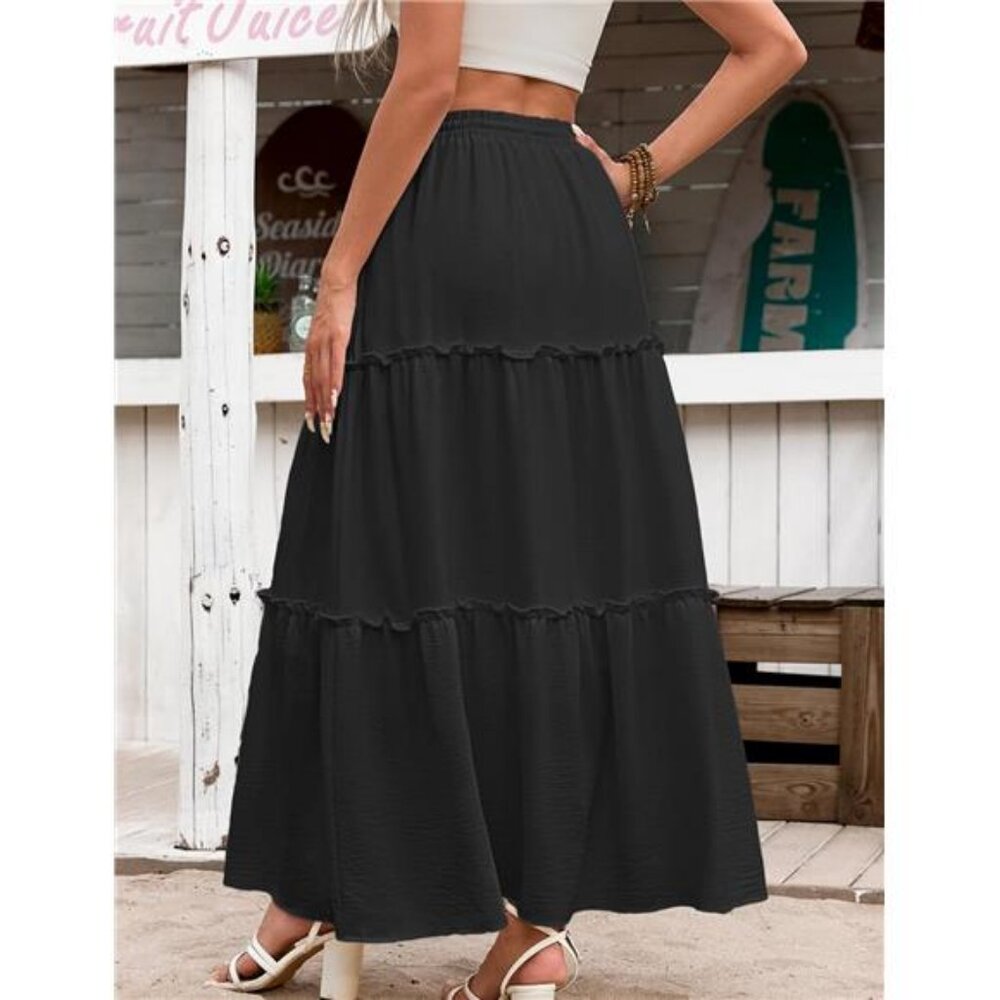 Womens Casual Maxi Skirts for Women 2025 High Waist Boho Skirts Floral - Picture 5 of 6
